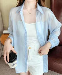 Amulet/アミュレット Amulet シースルー長袖シャツ レディース トップス ブラウス 春 夏服 韓国ファッション 10代 20代 30代 オフィスカジュアル シアー/505380389