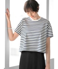 STYLE DELI/【Made in JAPAN】短めハリ感ボーダーTシャツ/505381133