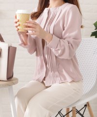 Lace Ladies/レースレディース Lace Ladies バンドカラーフロントピンタックブラウス/505381459