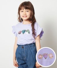 a.v.v(KID'S)/[160]袖フリルスパンコールＴシャツ/505330809