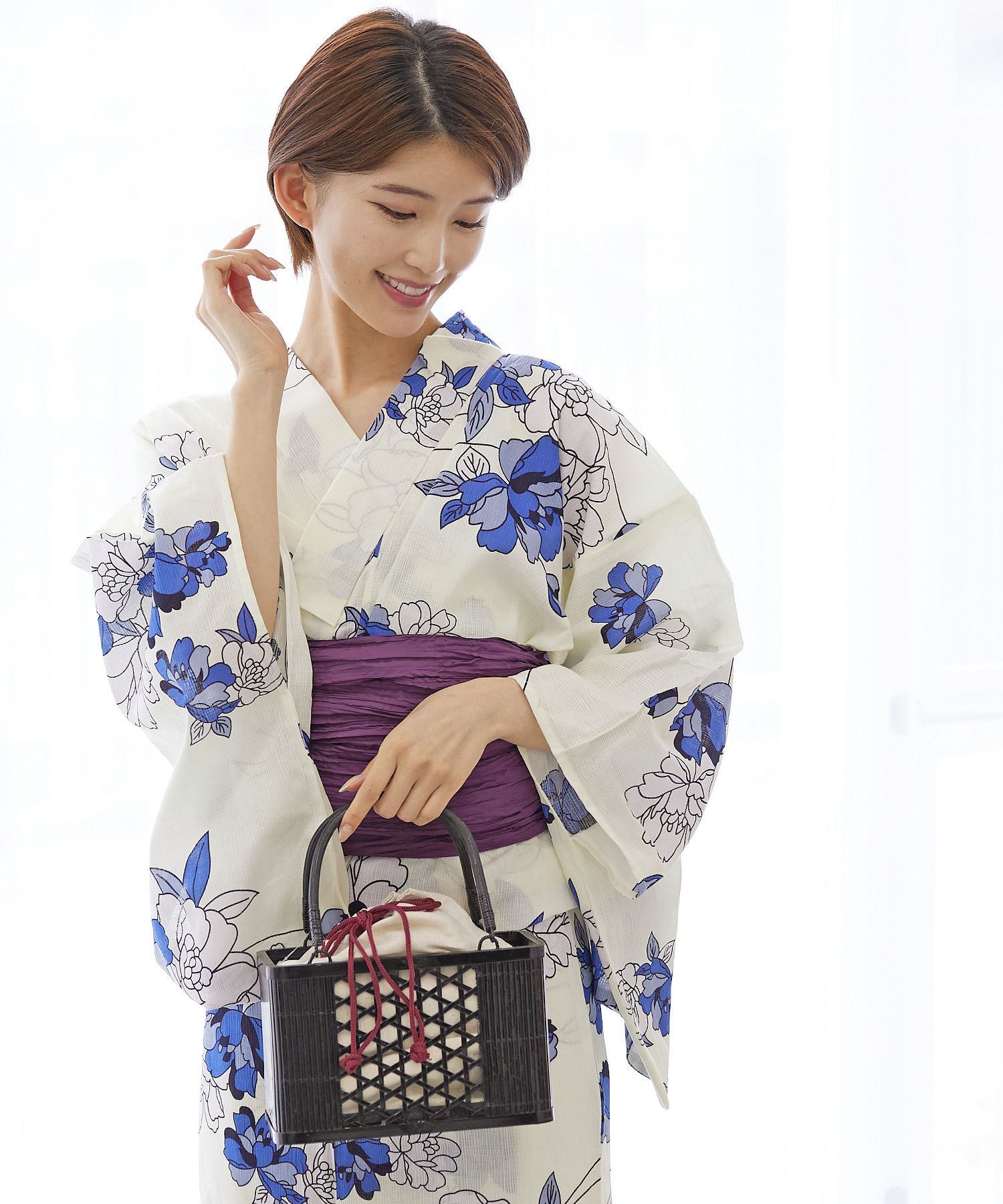 aity アイティ 綿麻仕立て上がり浴衣2点セット 浴衣 ゆかた