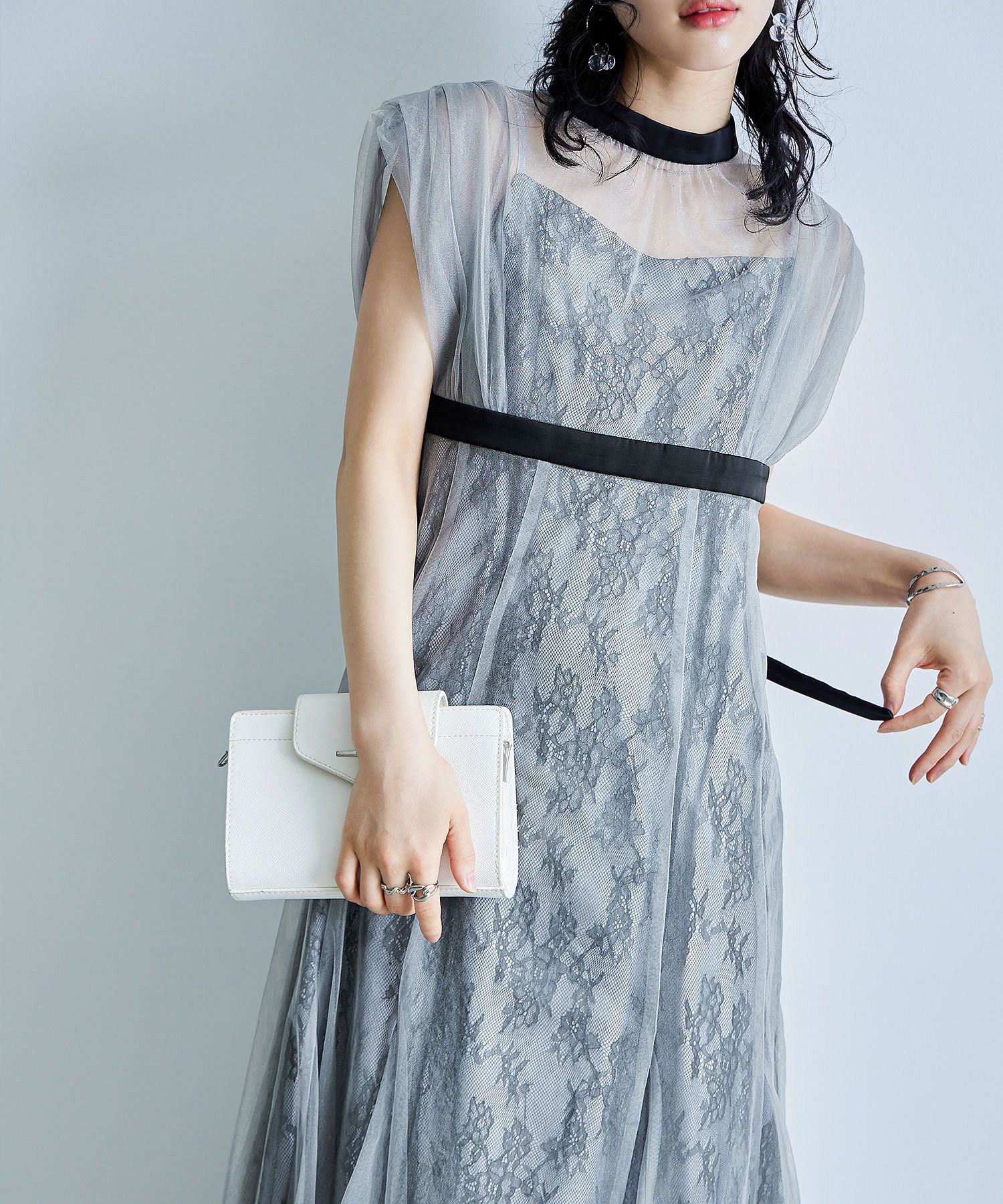 セール10%OFF】ニアナ niana チュールレイヤードレースキャミ