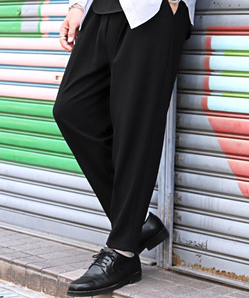 セール】梨地ジャージテーパードパンツ/パンツ メンズ テーパード スラックス ワイドパンツ ボトムス(505383114)  ラグスタイル(LUXSTYLE) d fashion