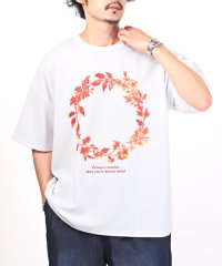 LUXSTYLE/梨地フラワープリント半袖Tシャツ/Tシャツ メンズ 半袖 ビッグシルエット 梨地 花柄 フラワー プリント リース/505383120