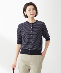 J.PRESS LADIES（LARGE SIZE）/【洗える・抗菌防臭】コットンアセテート ボーダー カーディガン/505384112