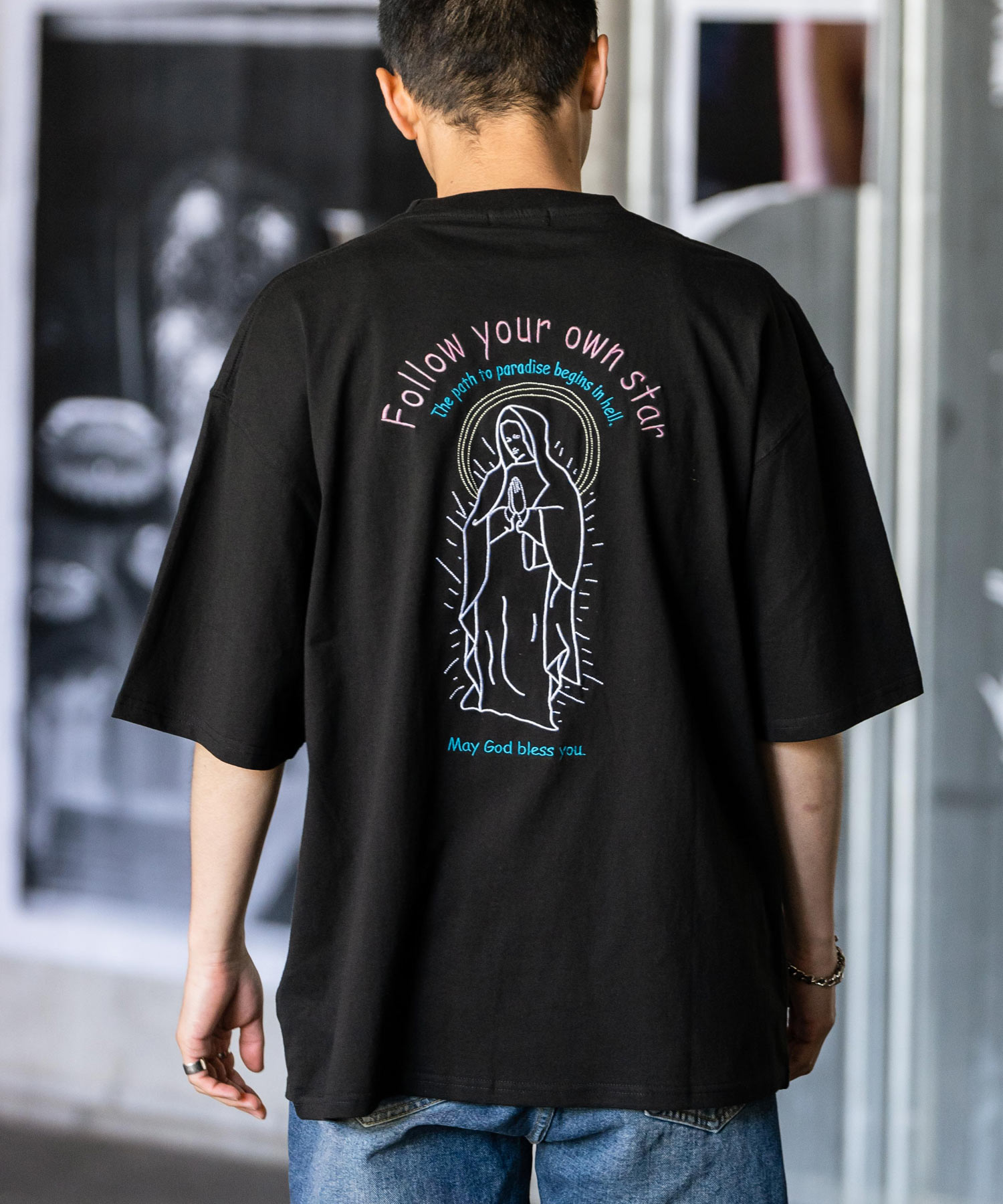 刺繍Tシャツ 刺繍 Tシャツ Tシャツ 半袖 モンロー クーポン】ロッキーモンロー Rocky Monroe Tシャツ 半袖 刺繍