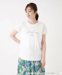 Leilian/ロゴ×フラワー刺繍Tシャツ/505341366