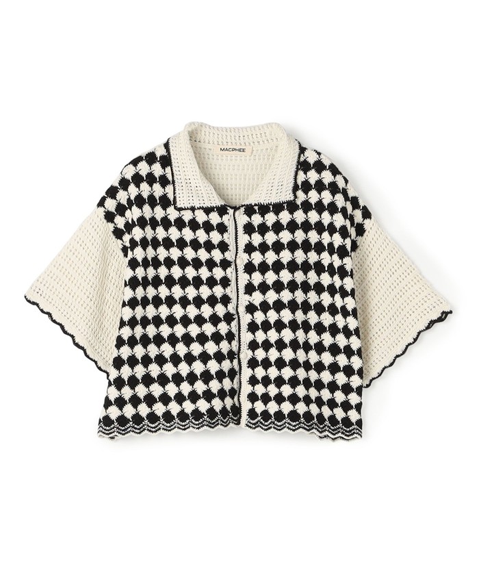MACPHEE - MACPHEE クロシェットコンビ シャツカーディガン 定価25,300円 クーポン】【セール 30%OFF】クロシェットコンビ シャツ