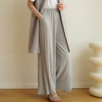 maison de LATIR/メゾンドラティール maison de LATIR 接触冷感で夏も快適にサラッと穿ける。上品美脚ストレートプリーツパンツ/502561052