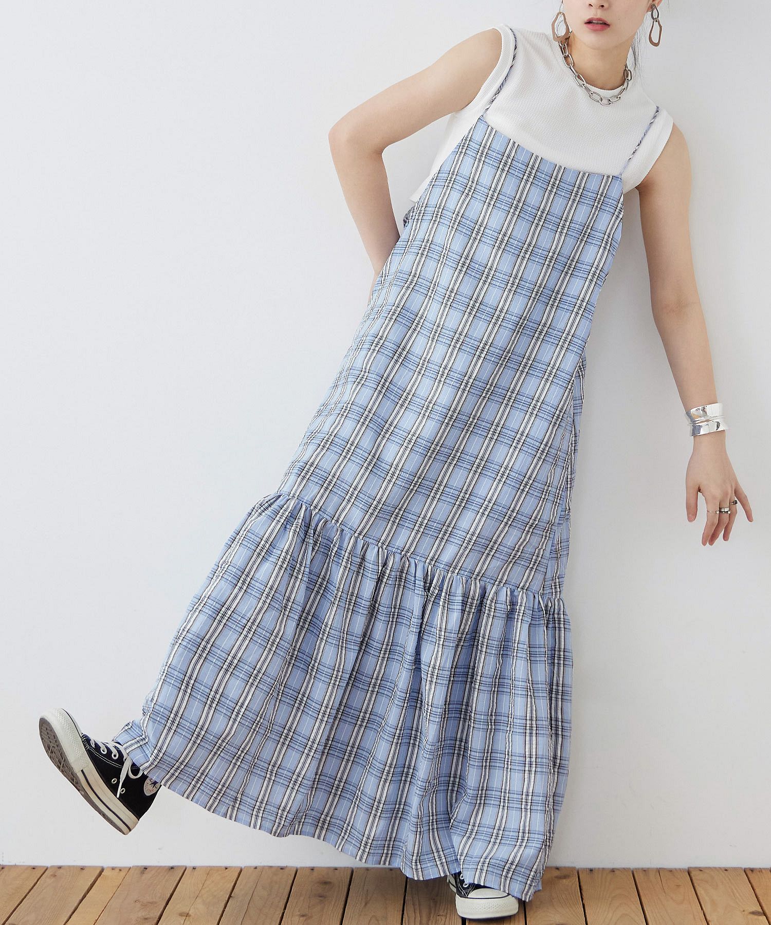 ファッションレター Fashion Letter 先染めチェック キャミ