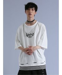 semanticdesign/SD×PSYCHONATION フェイクレイヤード ダメージ クルー半袖BIG 半袖 メンズ Tシャツ カットソー カジュアル インナー ビジネス ギフト プレ/505386898