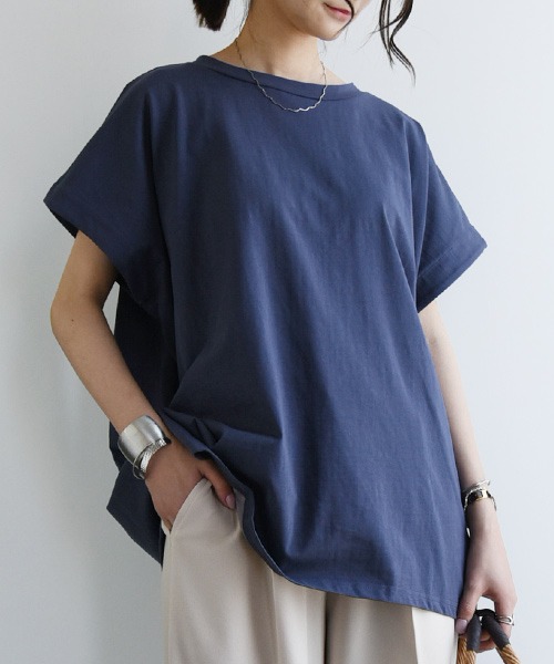 tシャツ 「ウォッシャブル」トリコットタックデザインカットソー レディース emmi×PlaX（TM）】タックデザイントップス(Tシャツ/カットソー