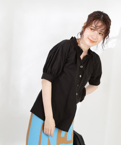 セール 30%OFF】スキッパーフリルネックブラウス(505389825) | エヌ 