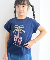 ROPE' PICNIC　KIDS/【KIDS】バレエシューズスパンコール袖折り返しTシャツ/505390333