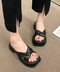 shopnikoniko/ショップニコニコ ShopNikoNiko クロスベルト 厚底サンダル 【即納】 シューズ 靴 サンダル フラットサンダル パデッドベルト クロスサンダル プラ/505392478