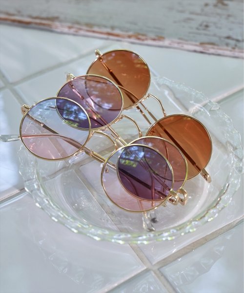 正規品直輸入】 サングラス グラデーション ピンク ラウンド インポート 海外 UVカット ファッショングラス グラデーション ベージュ おしゃれ 夏 インポート