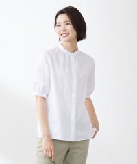 J.PRESS LADIES（LARGE SIZE）/【洗える】ボイルEASYCARE バンドカラー ブラウス/505393957