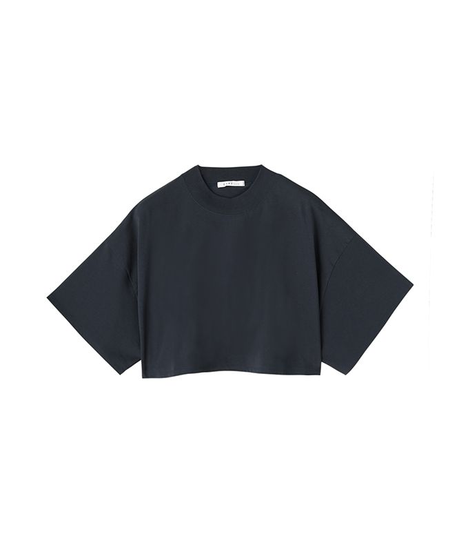 極美品✨エトレ クロップドモックネックTシャツ 洗える ワイド ホワイト 白 極美品✨エトレ クロップドモックネックTシャツ 洗える ワイド