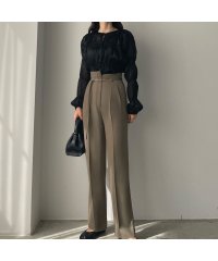 Louere/ルエレ Louere ベルト付きアシンメトリーハイウエストパンツ/505395111