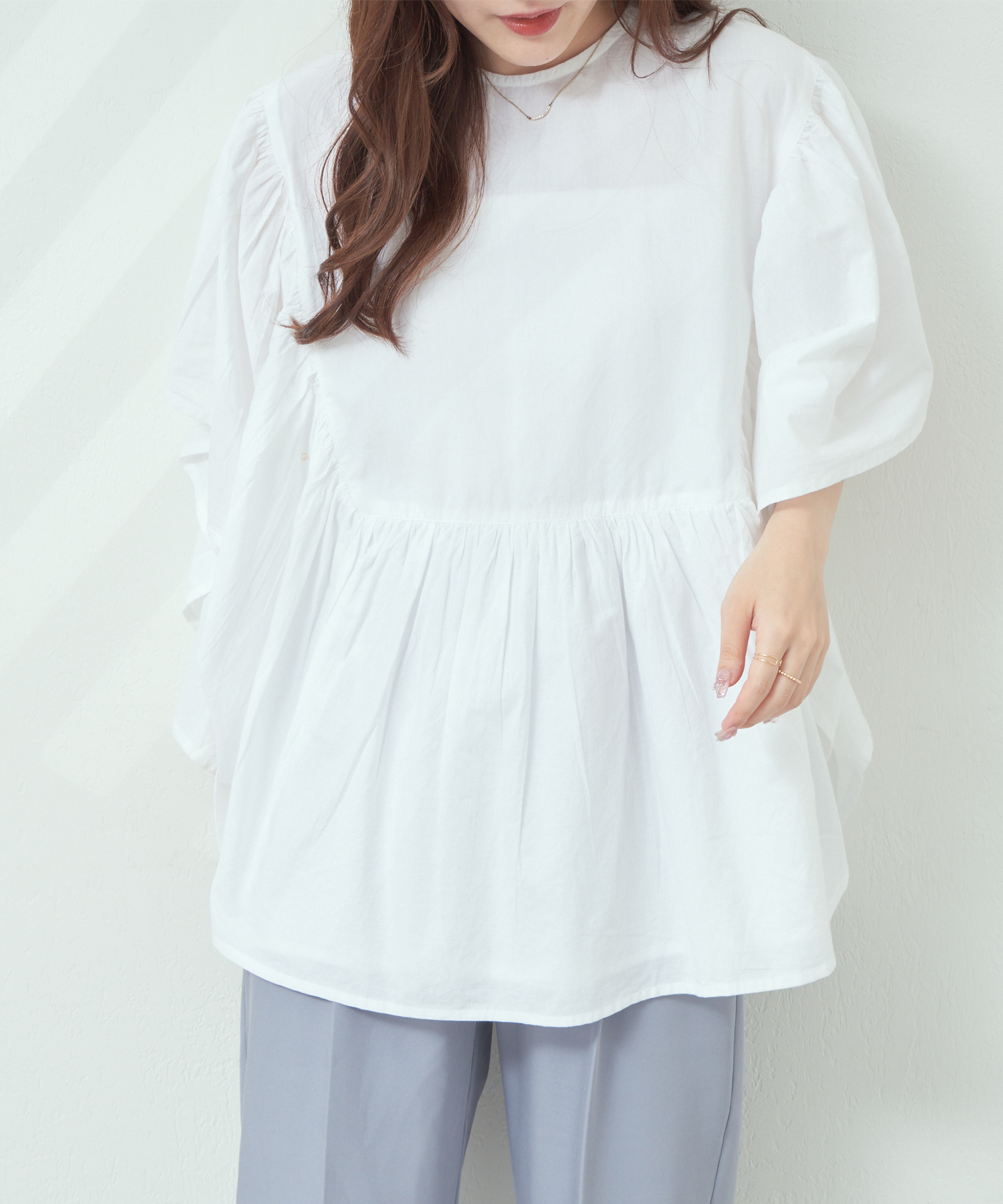 GREED - GREED パウダリーポプリンブラウス) 30%OFF】bright ribbon blouse～ﾌﾞﾗｲﾄﾘﾎﾞﾝﾌﾞﾗｳｽ | flower