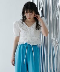 miette/パフスリーブシャーリング半袖ブラウス/505396120