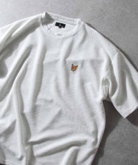 ZIP FIVE/動物刺繍 肉厚ワッフル ビッグシルエットクルー＆ヘンリー半袖Tシャツ/505396636