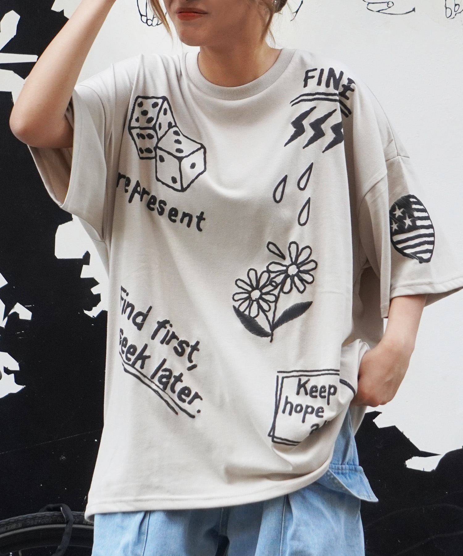 ワンフォークロージング 1111clothing オーバーサイズ Tシャツ