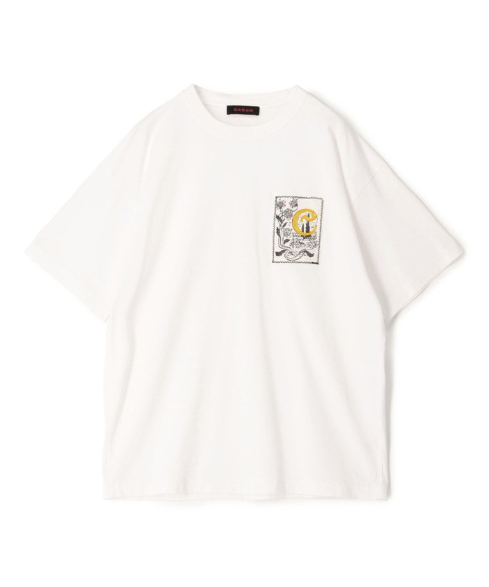 caban Tシャツ CABaN スビンコットン フラワーサークルプリントTシャツ