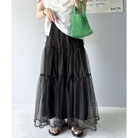 Classical Elf/クラシカルエルフ Classical Elf ふわっと愛らしく。チュールティアードロングスカート/505396785