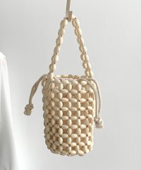 ARGO TOKYO/Wooden Beads Bucket Purse Bag 26064 ウッドビーツバスケットハンドバッグ　バスケットバッグ　ハンドバッグ　カゴバッグ　ウッドビ/505373014