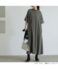 No one knows/ノーワンノーズ No one knows ハイネックフレアワンピース 半袖 五分袖 カットソー きれいめ 大人 ハイネック フレア ワンピ ワンピース ロング丈/505111753