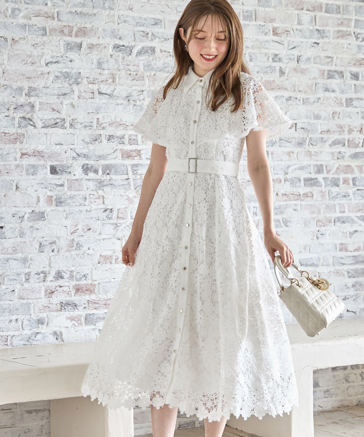 トッコクローゼット tocco closet ベルト付き配色ケープライク
