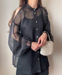 FILLOU/フィルー FILLOU FILLOU シアー肩開きブラウス/505395438