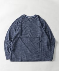 Nylaus select/天竺 ミックス杢 Vネック ロングTシャツ/505400466