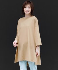 mili an deni/ドロップショルダーサイドスリットTシャツ クルーネック 綿100% 7分袖 無地 M L トップス レディース/505402171