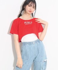 PINK-latte/【2点SET】短丈Tシャツ+キャミソールSET/505402860