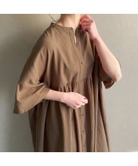 JUNOAH/ジュノア JUNOAH リネンライクオーバーシャツワンピース/505395257