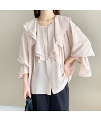 callautia/カラウティア callautia callautia フリルカラーギャザーブラウス/505395292