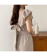 callautia/カラウティア callautia callautia バックリボンフリルオールインワン/505395299