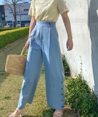 LAUIR/ラウアー LAUIR ハイウエストサイドボタンワイドパンツ/505395409