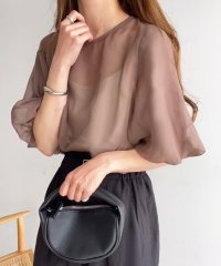 FILLOU/フィルー FILLOU FILLOU ハーフスリーブシアーブラウス/505395427