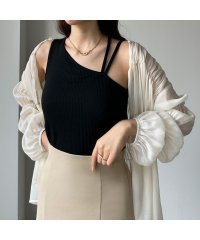 Louere/ルエレ Louere Louere 【取り外し可能パット付き】アシメショルダータンクトップ/505395457