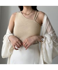 Louere/ルエレ Louere Louere 【取り外し可能パット付き】アシメショルダータンクトップ/505395457