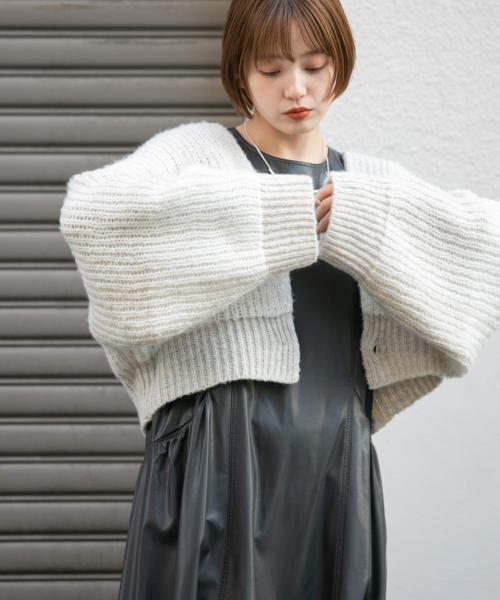 GALERIE VIE フーテッドカーディガン ショートガウン S*ZC445 クーポン】【セール 60%OFF】BIGチェックショートカーディガン