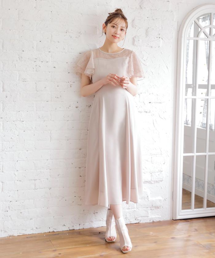 ワンダフルワールド 白 チュールオーバーワンピース riziere｜チュール切り替えドレスワンピース | Rakuten Fashion