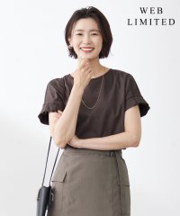 J.PRESS LADIES（LARGE SIZE）/【WEB限定カラーあり・接触冷感・UVケア】コンパクトコットンスムース タックスリーブ カットソー/505405527