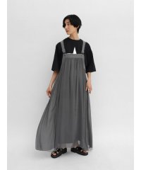 LASUD/レースアップデザインジャンパースカート(gray)/505406018