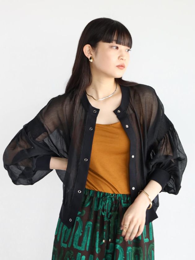 新品　ヤマダヤ　RADIATE　ラディエイトシースルー　ロング　カーディガン ラディエイト RADIATE シアーシャーリングカーディガン （グレー