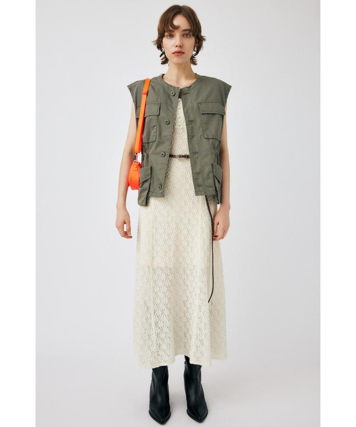 MOUSSY♡ SHEER LACE PANEL DRESS MOUSSY♡ SHEER LACE PANEL DRESS（Layered Sheer Dress - Shop
