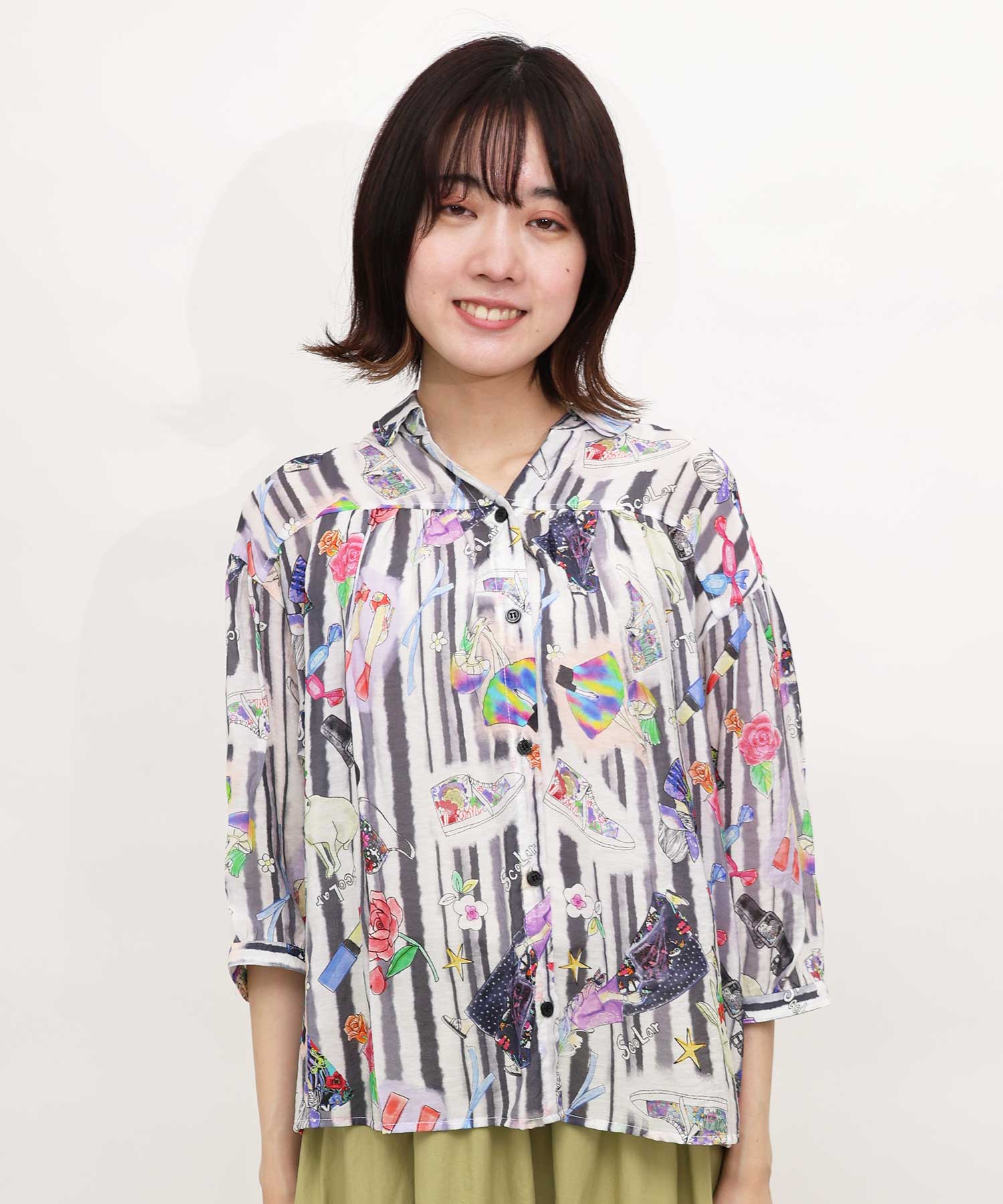 セール 30%OFF】スカラー雑貨を描いたシルクタッチレーヨン
